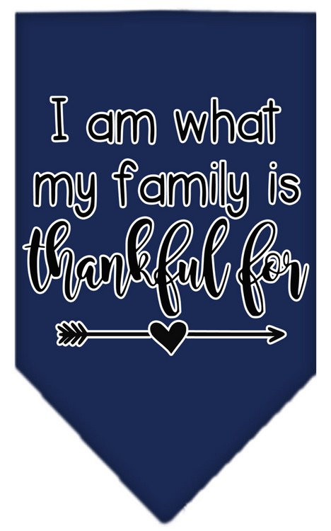 I Am What My Family is Thankful For Screen Print Bandana Navy Blue large